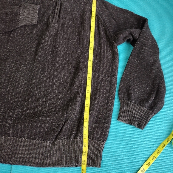 Timberland Men's Black Distressed 1/4 Zip Sweater Size XL - Picture 7 of 11